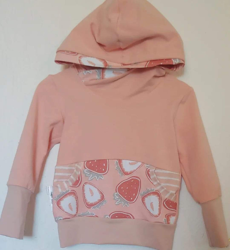 Color Blocked Dragon Hoodie - Strawberry