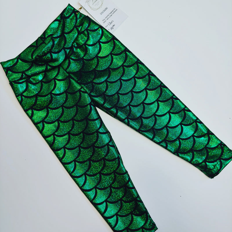 Little Leggings - Green Mermaid